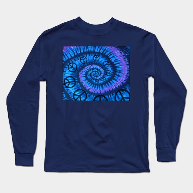 Tie Dye Peace Spiral Long Sleeve T-Shirt by ARTWORKandBEYOND